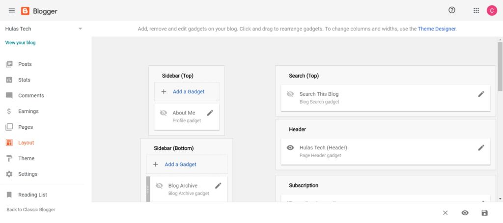 Layout Customization