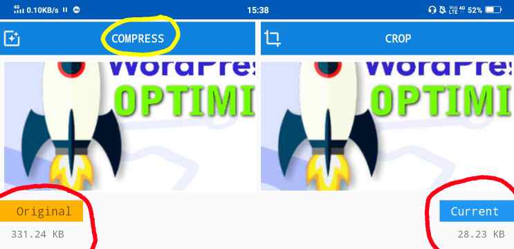 Compress Images With Android Smpartphones: WordPress page speed optimize
