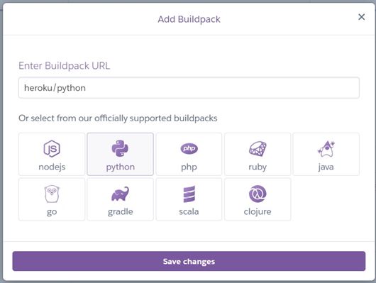 Add buildpack to heroku