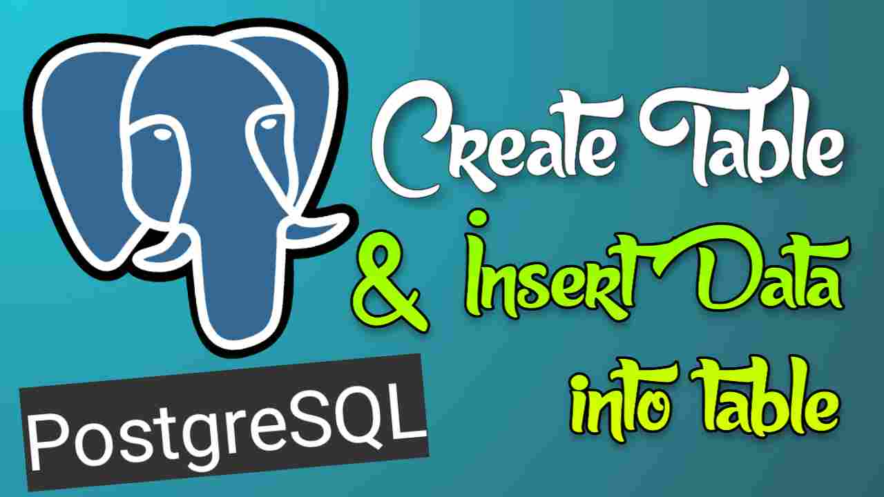 Insert Data into PostgreSQL table