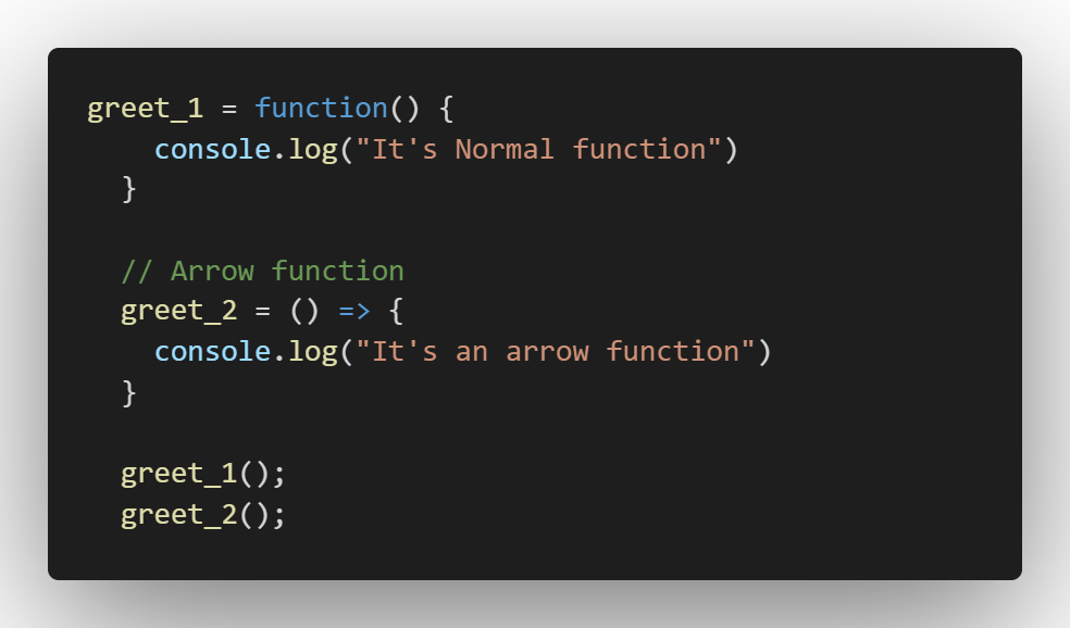 javascript arrow function assignment