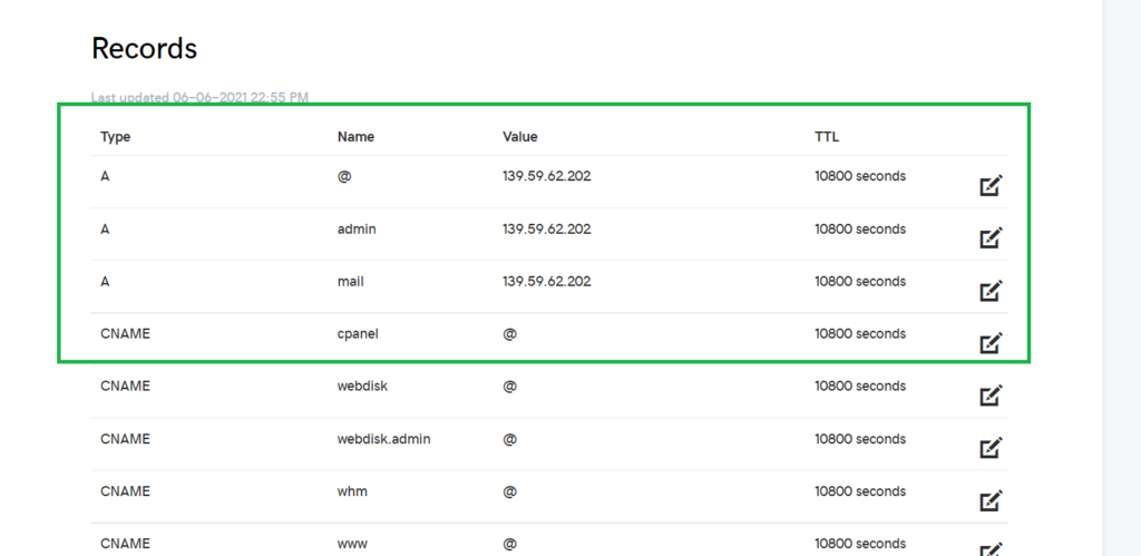 Connection Domain to Digital Ocean Server